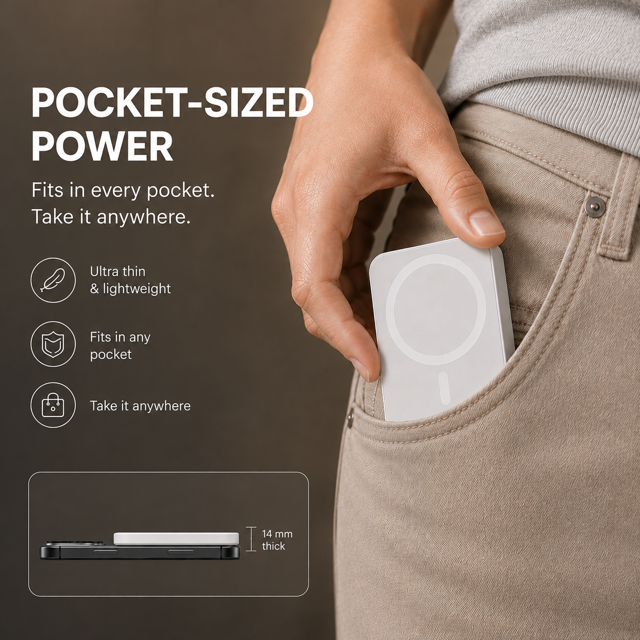 Recharch Magnetic Power Bank 5000mAh Wireless