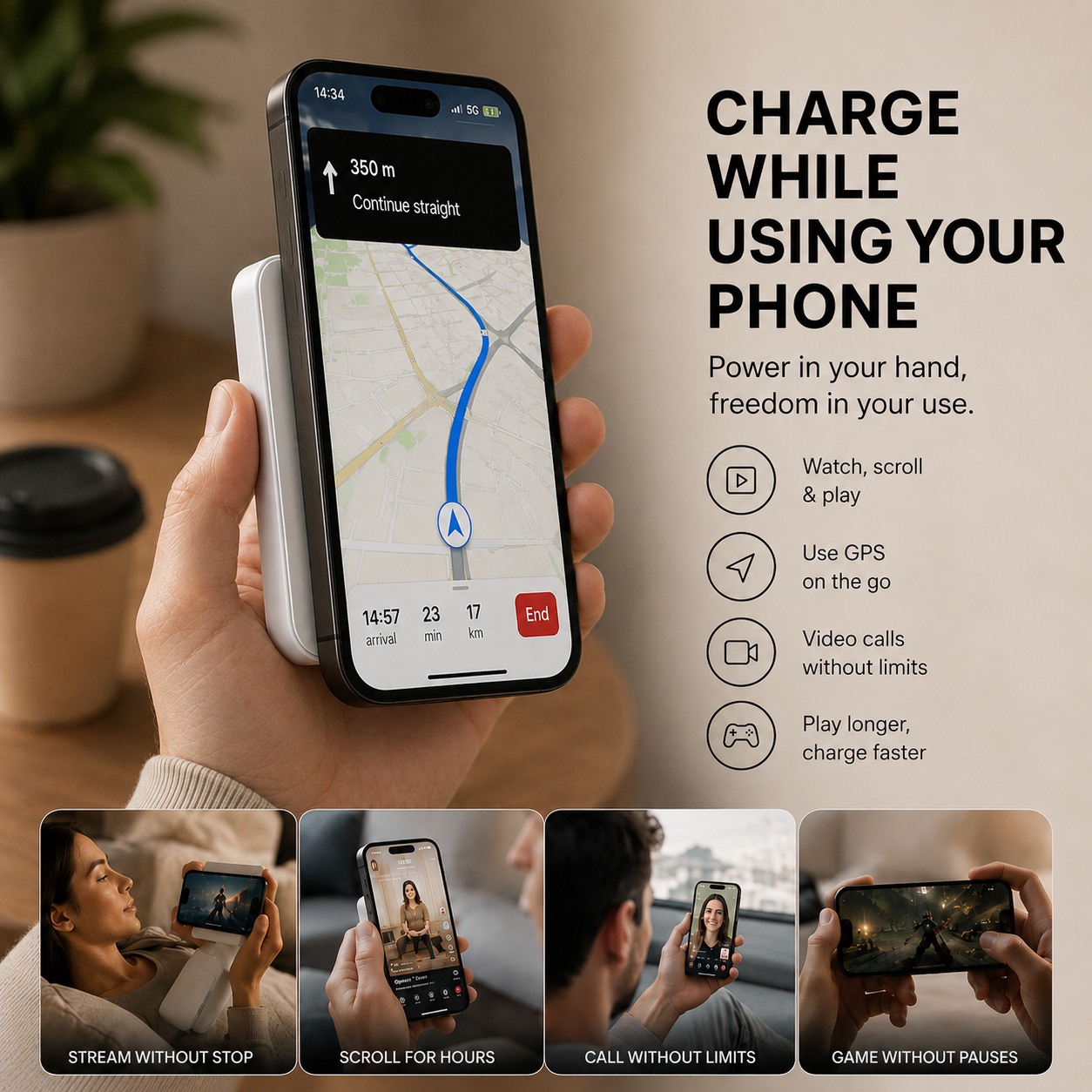 Recharch Magnetic Power Bank 5000mAh Wireless